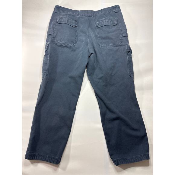 Duluth Trading Co. Men's Navy Blue Canvas Cargo Pants - Size 42x32 (41x30) *READ - Picture 3 of 4